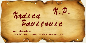 Nadica Pavitović vizit kartica